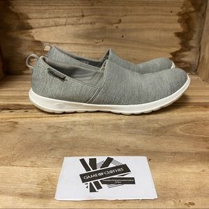 Skechers goga max grey white walking sneaker shoes